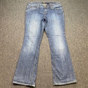 Zco Jeans Bootcut Sz 13 Womens Blue Y2K Low Rise Flap Pocket Flare Denim